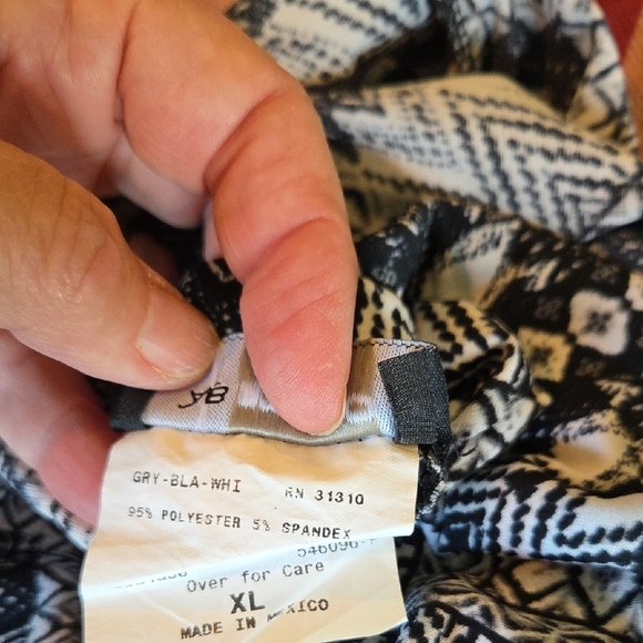 AB Studio Black, Grey and White Patterned Wide Leg Pants Women's Size XL - Picture 10 of 10